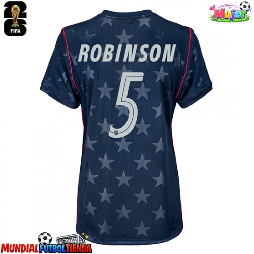 Camiseta Estados Unidos Antonee Robinson #5 Segunda Equipación Replica Mundial 2026 para mujer mangas cortas